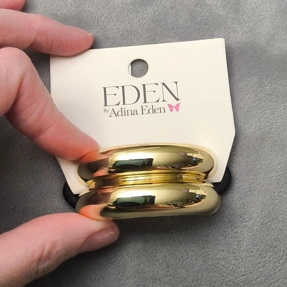 EDEN by Adina Eden gold metal ponytail cuff